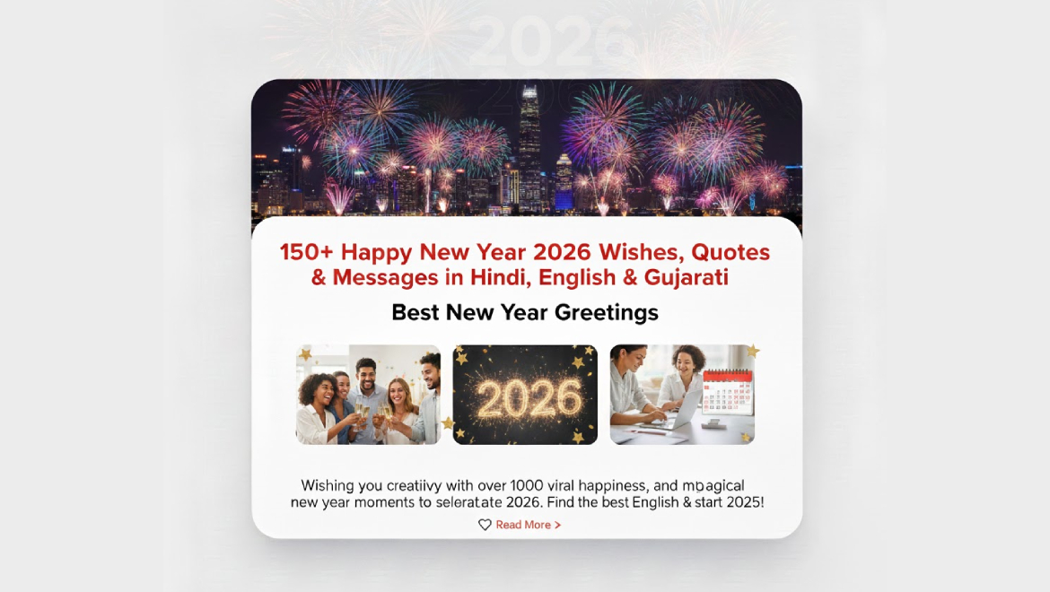 150+ Happy New Year 2026 Wishes, Quotes & Messages in Hindi, English & Gujarati | Best New Year Greetings